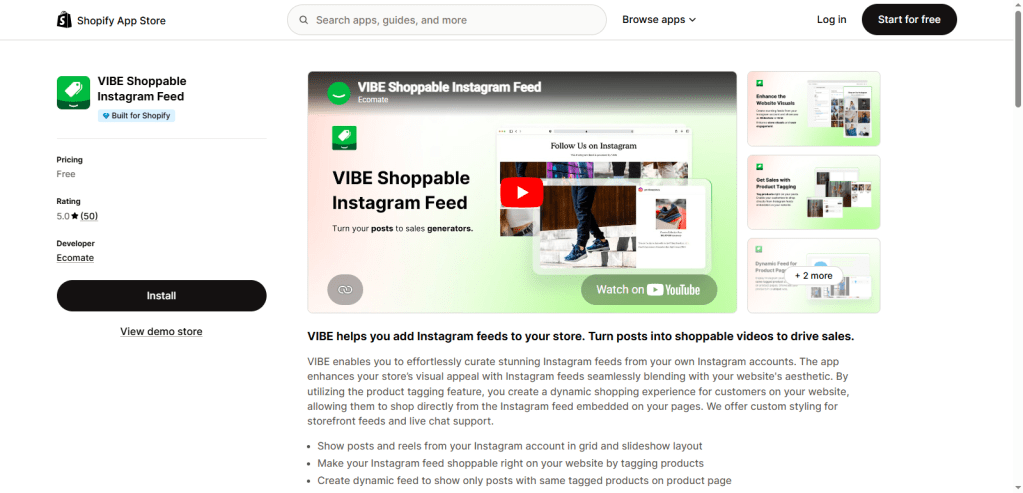 vibe shoppable instagram feed