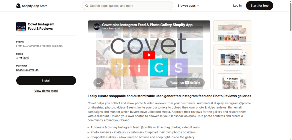 covet instagram feed widget
