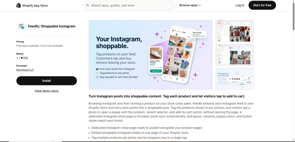 Feedfy: Shoppable Instagram